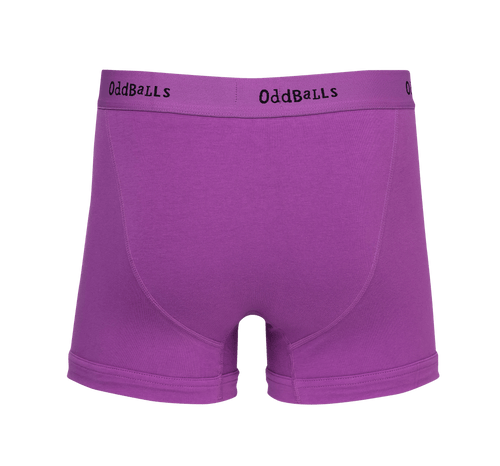 Purple & Black - Mens Cotton Boxer Shorts