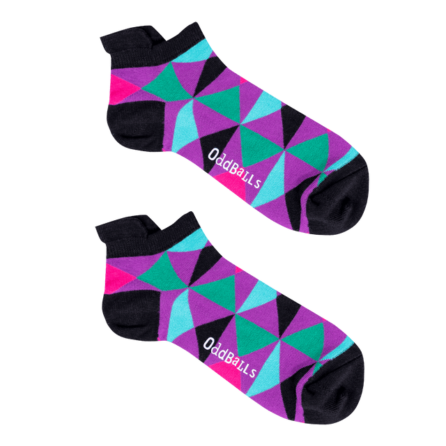 Purple Triangles - Ankle Trainer Socks