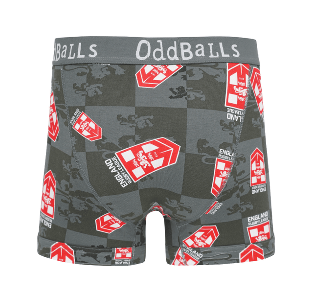 England Rugby League Grey - Mens Boxer Shorts