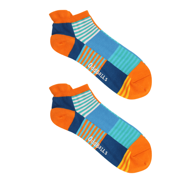 Ankle Socks - Orange Blocks